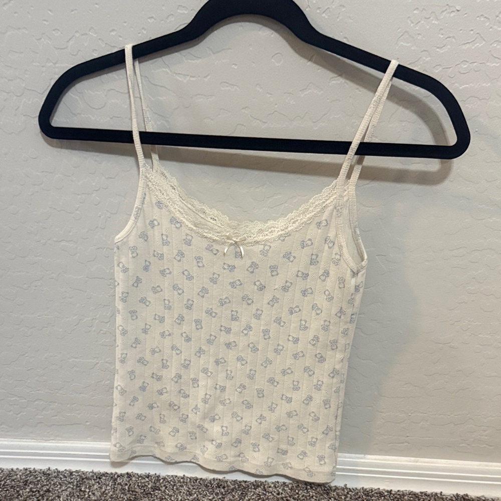 Brandy Melville Cream Floral Camisole
